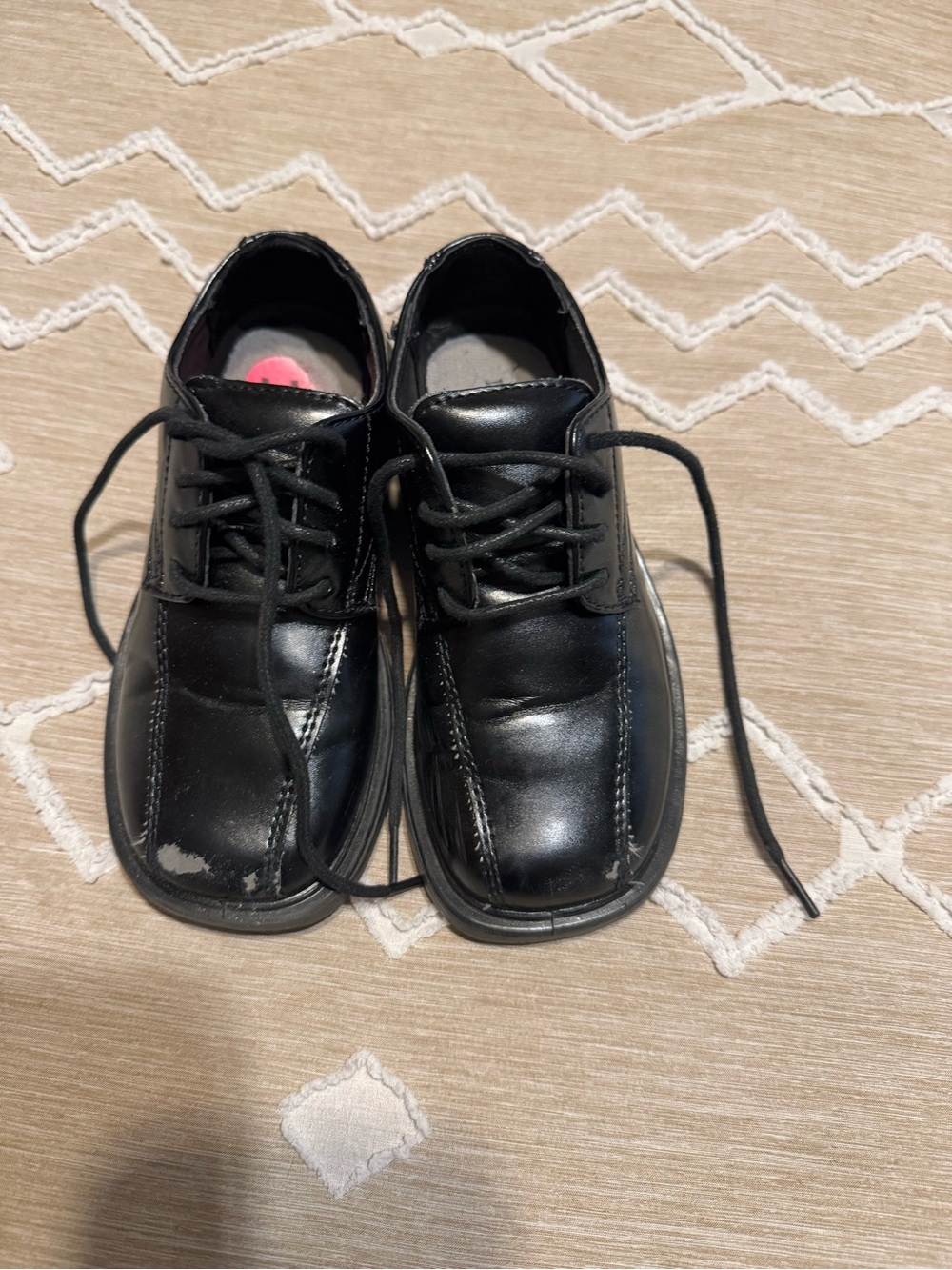 Kids Black Lace-Up dress Shoes